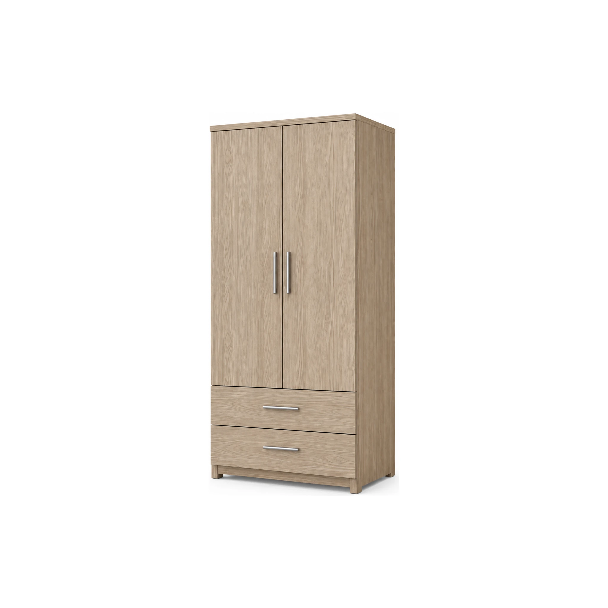 Tủ Quần Áo Hiện Đại 2 Cánh 2 Hộc Kéo